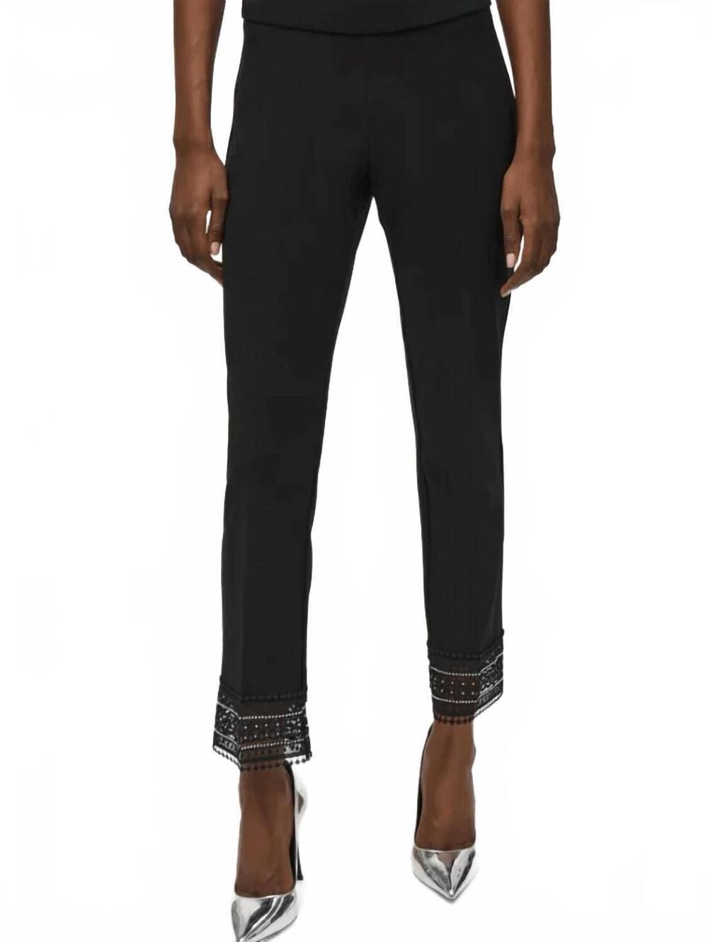 NEW JOSEPH RIBKOFF silky knit straight trousers in black